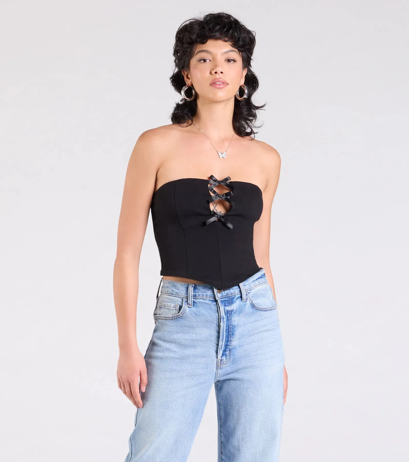 Lookin' Cute Bow-Trim Cutout Top sold by Windsor product image thumbnail 5