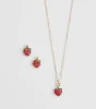 In Season Strawberry Earrings And Necklace Set sold by Windsor