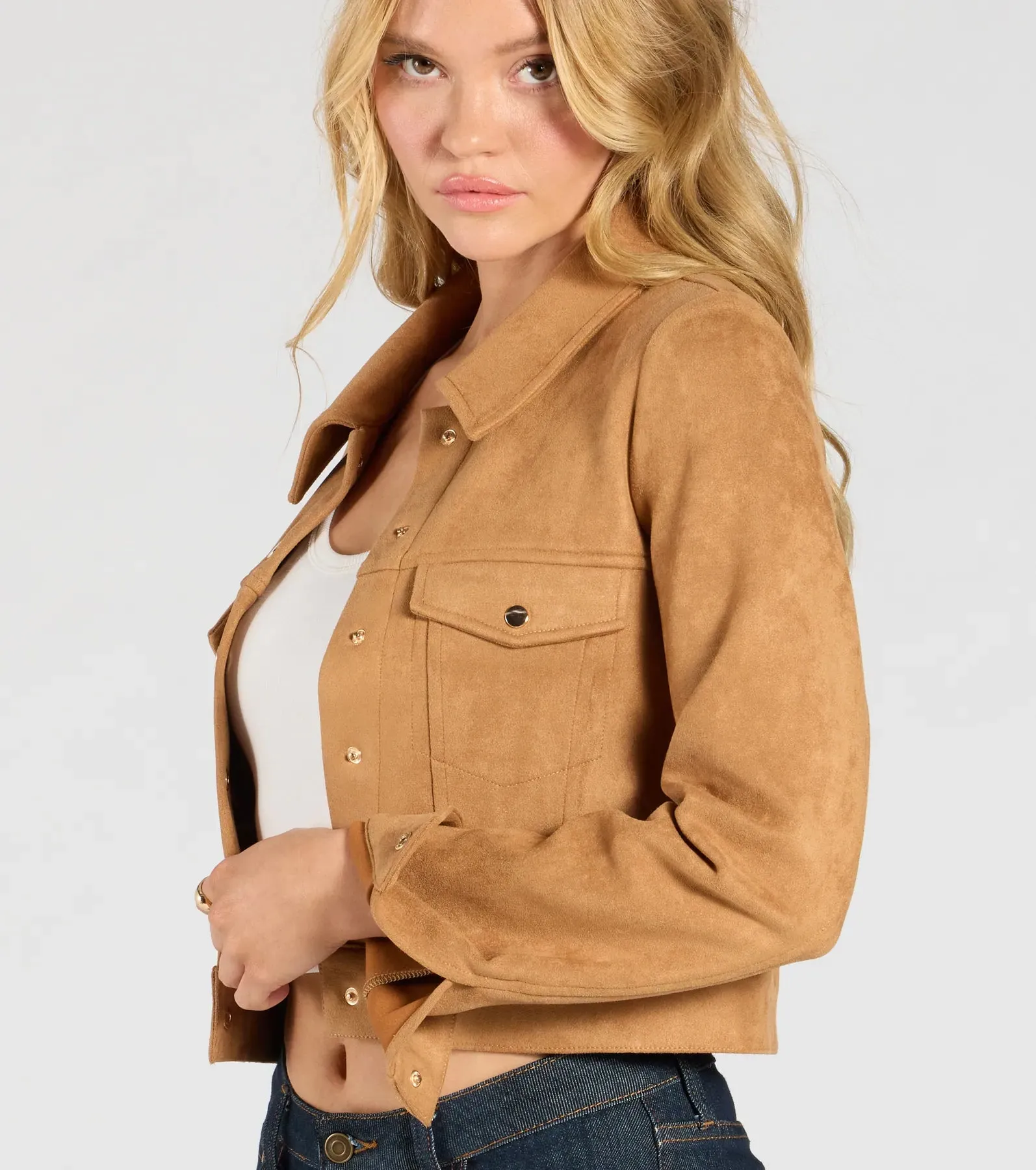 Ready To Go Faux Suede Crop Jacket sold by Windsor product image thumbnail 4