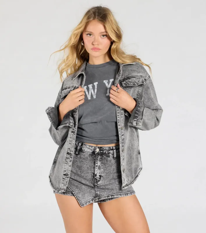 New Staple Acid Wash Denim Shacket sold by Windsor