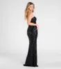 Barbara Strapless Slit Mermaid Sequin Formal Dress sold by Windsor