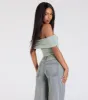 Chic Alert Off-The-Shoulder Crop Top sold by Windsor