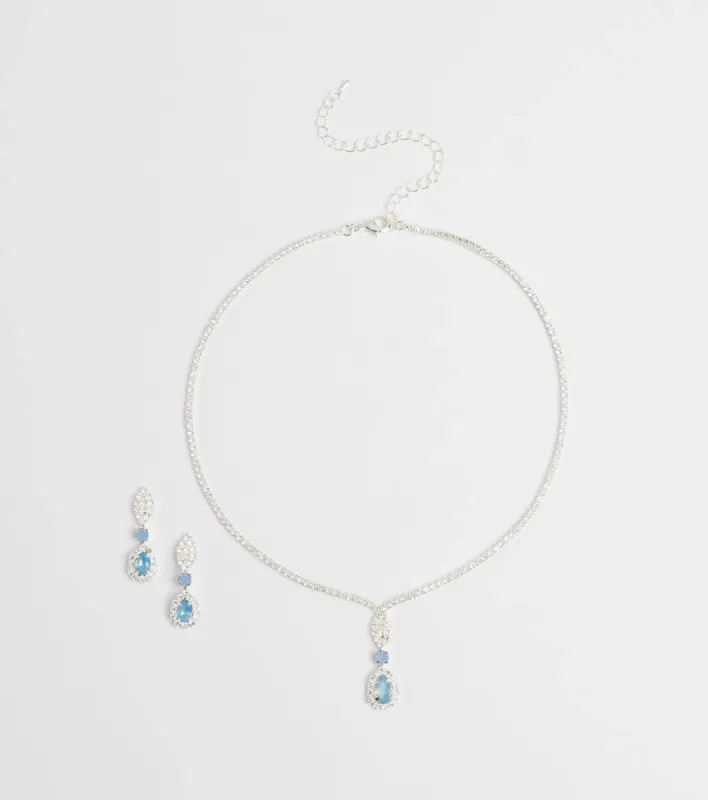 Call Me Princess Rhinestone Necklace And Earrings Set sold by Windsor