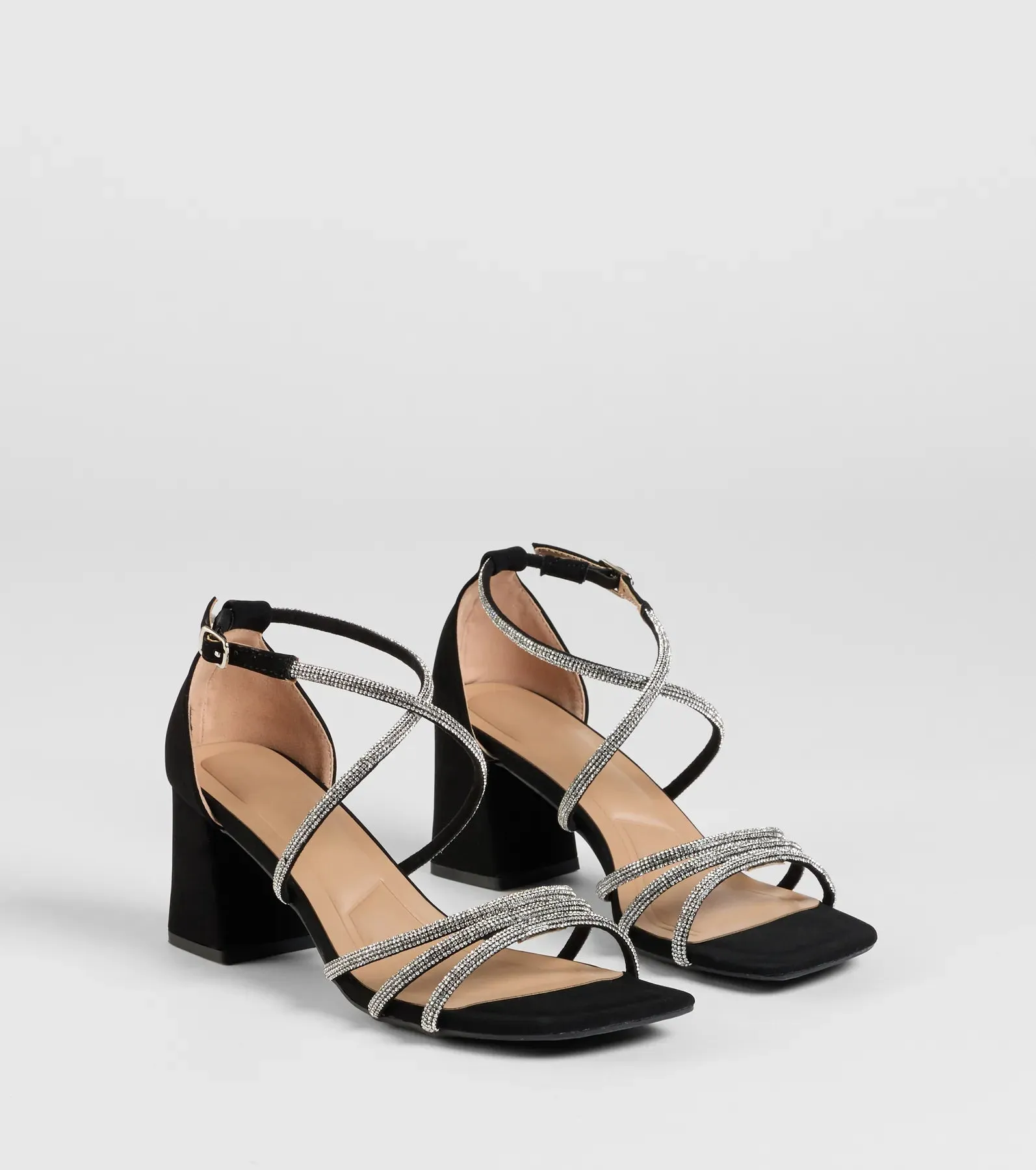 A-List Glam Rhinestone Strappy Block Heels sold by Windsor product image thumbnail 5