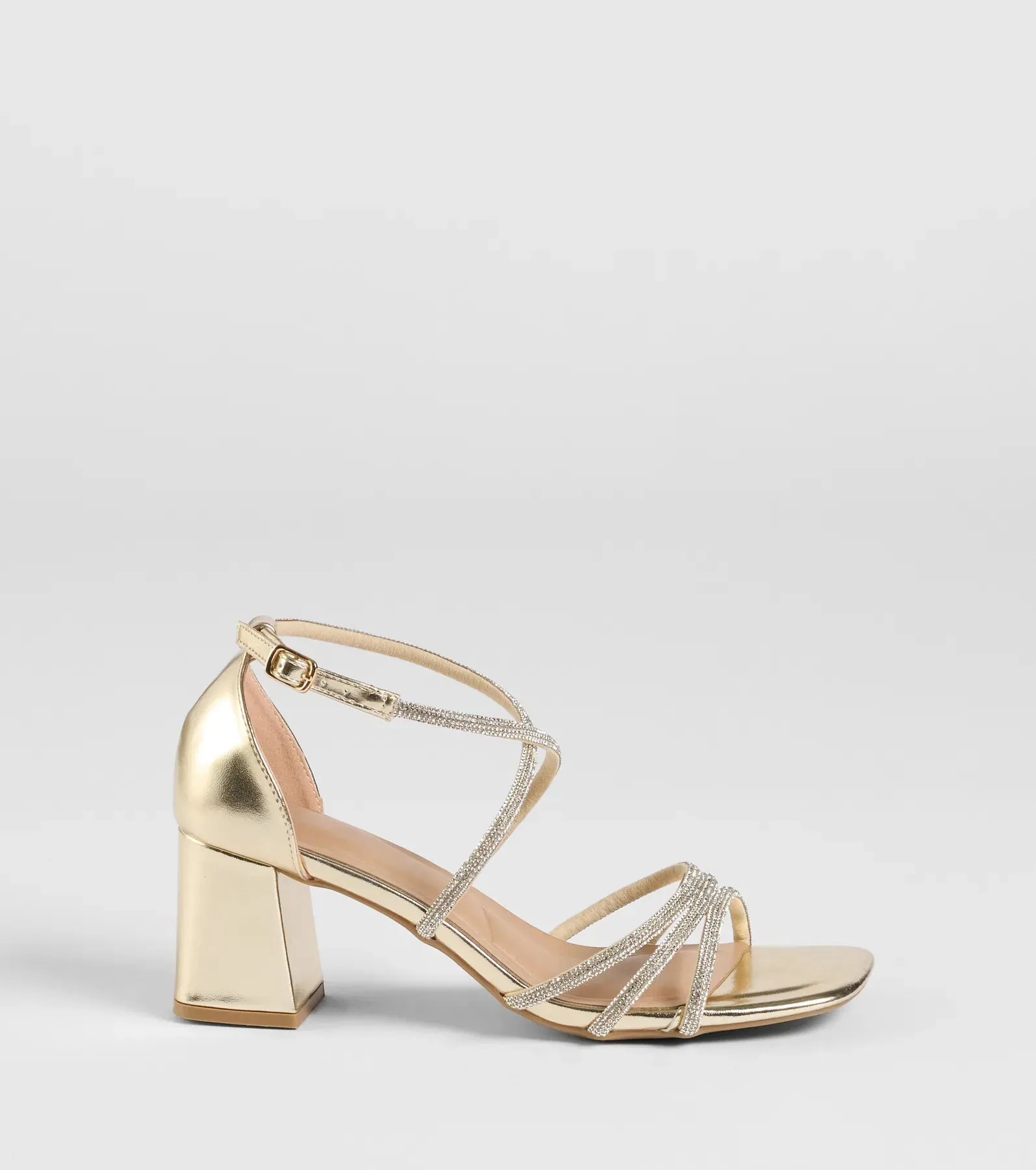 A-List Glam Rhinestone Strappy Block Heels sold by Windsor product image thumbnail 2