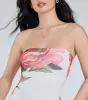 Bold Stunner Floral Mesh Strapless Maxi Dress sold by Windsor