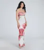 Bold Stunner Floral Mesh Strapless Maxi Dress sold by Windsor