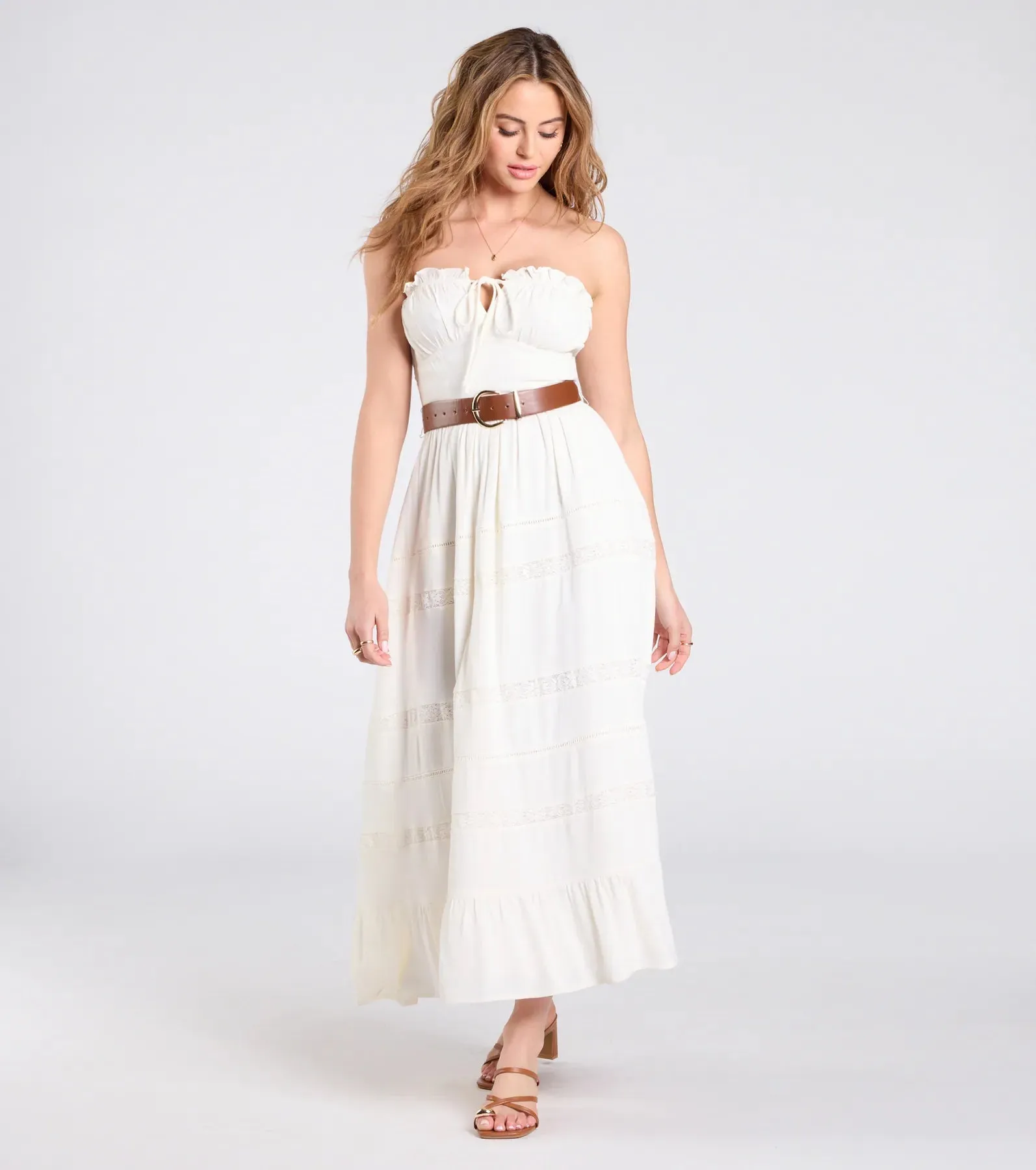 Breezy Chic Belted A-Line Maxi Dress sold by Windsor product image thumbnail 4