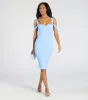 Looking Fab Cold-Shoulder Ruched Bodycon Midi Dress sold by Windsor