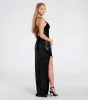 Bethany Lace-Up Slit Bodycon Sequin Formal Dress sold by Windsor