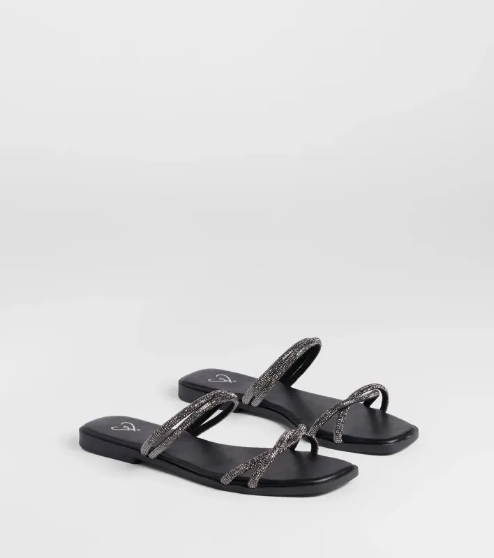Memorable Muse Rhinestone Strappy Sandals sold by Windsor