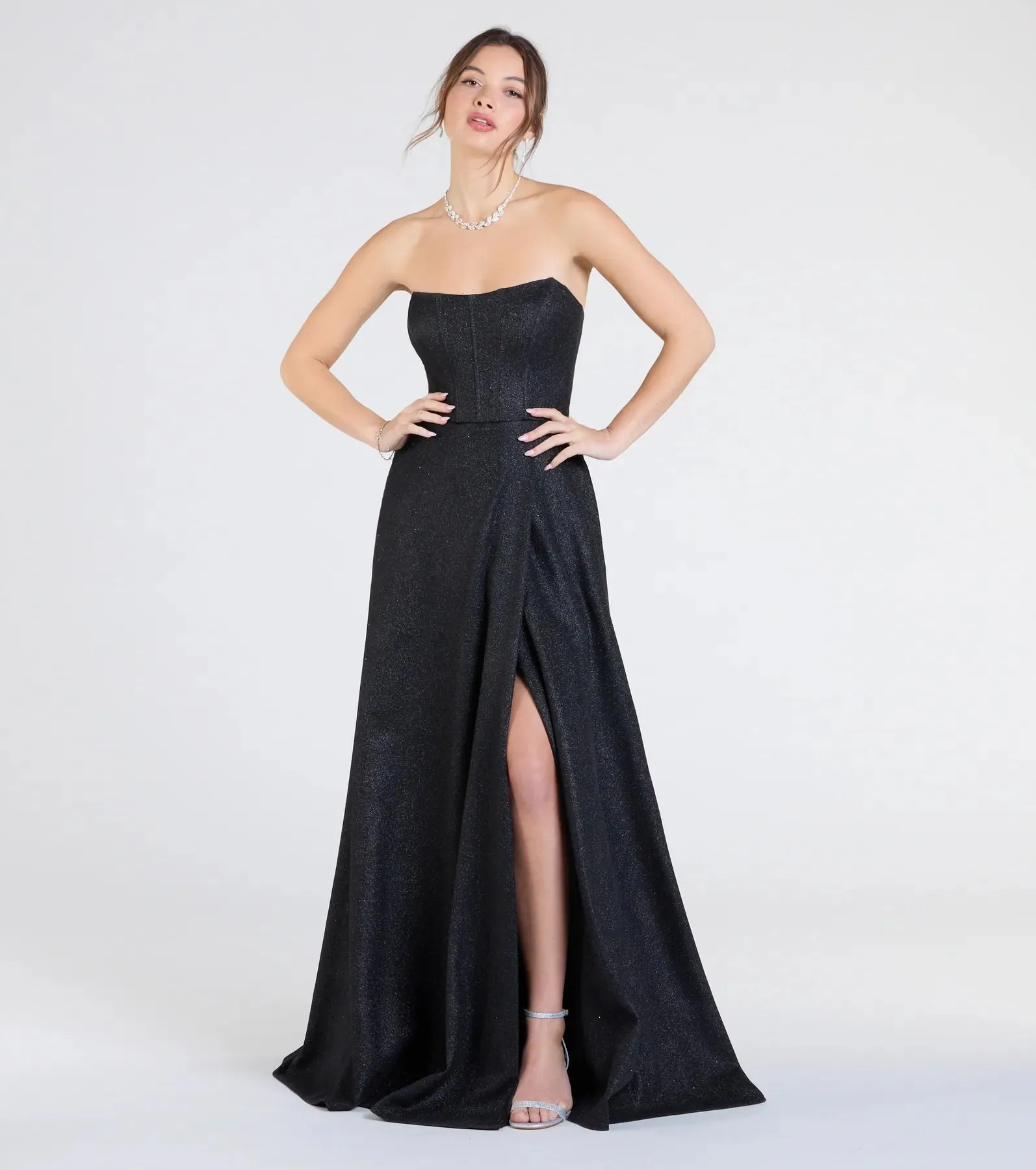 Charlotte Strapless Corset A-Line Glitter Formal Dress sold by Windsor