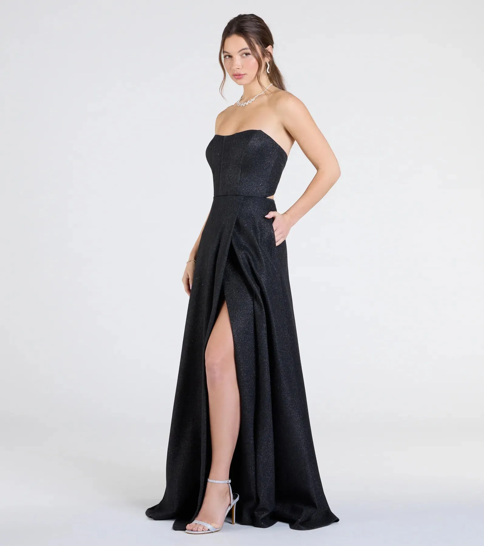 Charlotte Strapless Corset A-Line Glitter Formal Dress sold by Windsor product image thumbnail 5