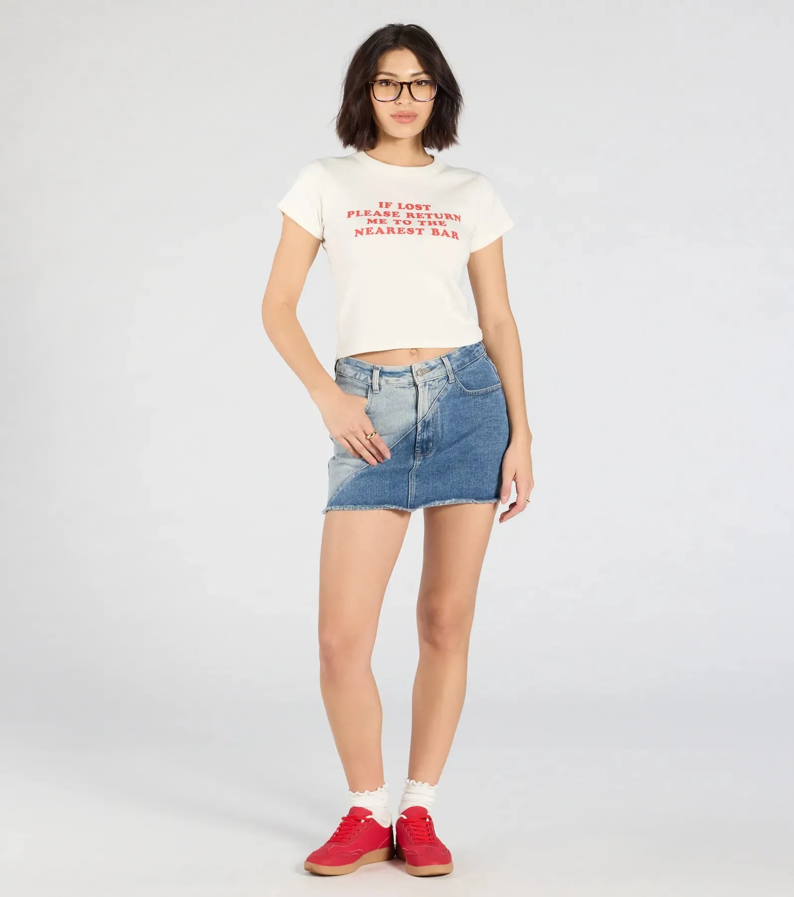 Perfect Fade High-Rise Denim Mini Skirt sold by Windsor product image thumbnail 3