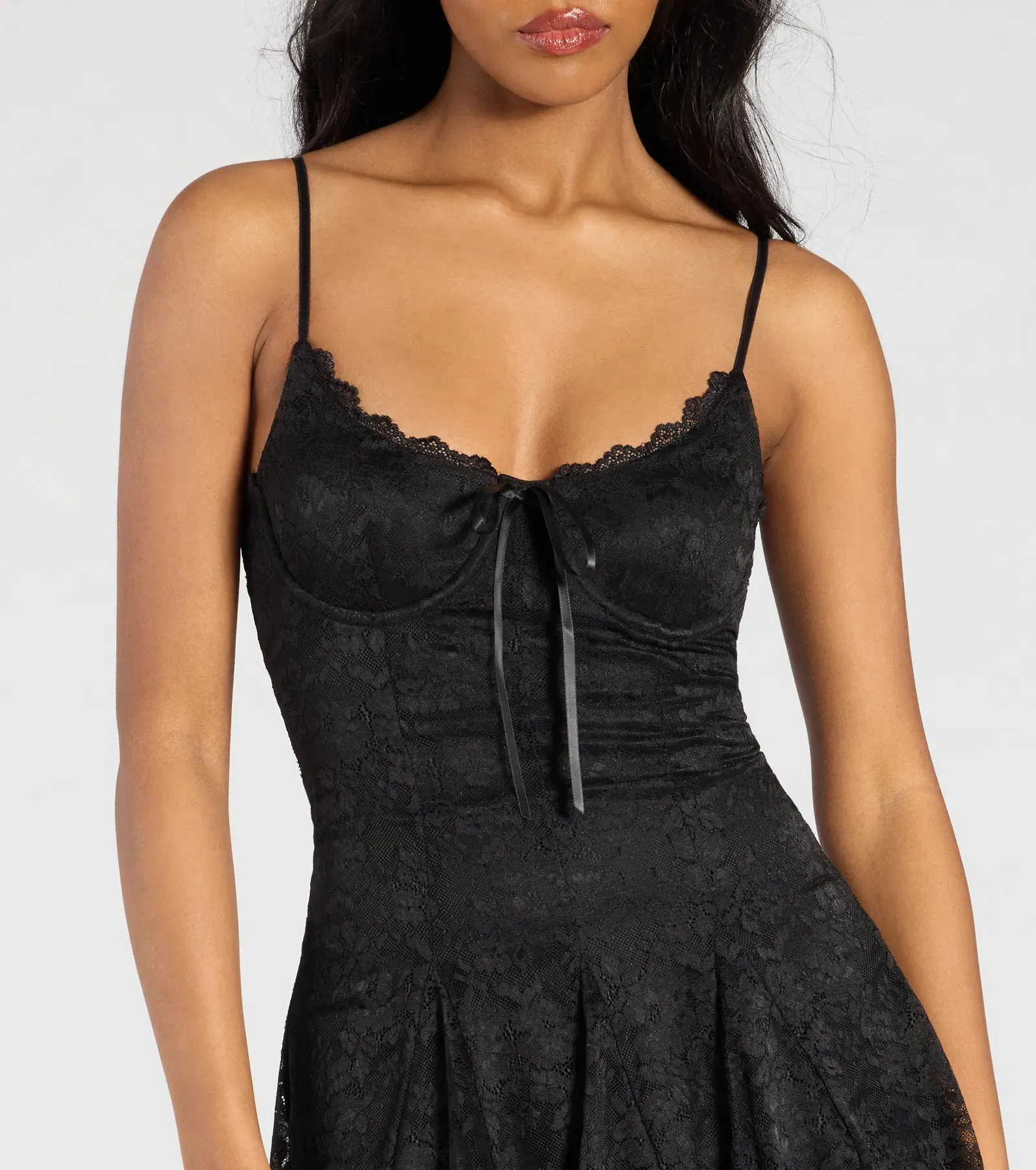 Falling In Love V-Neck Lace A-Line Mini Dress sold by Windsor product image thumbnail 4