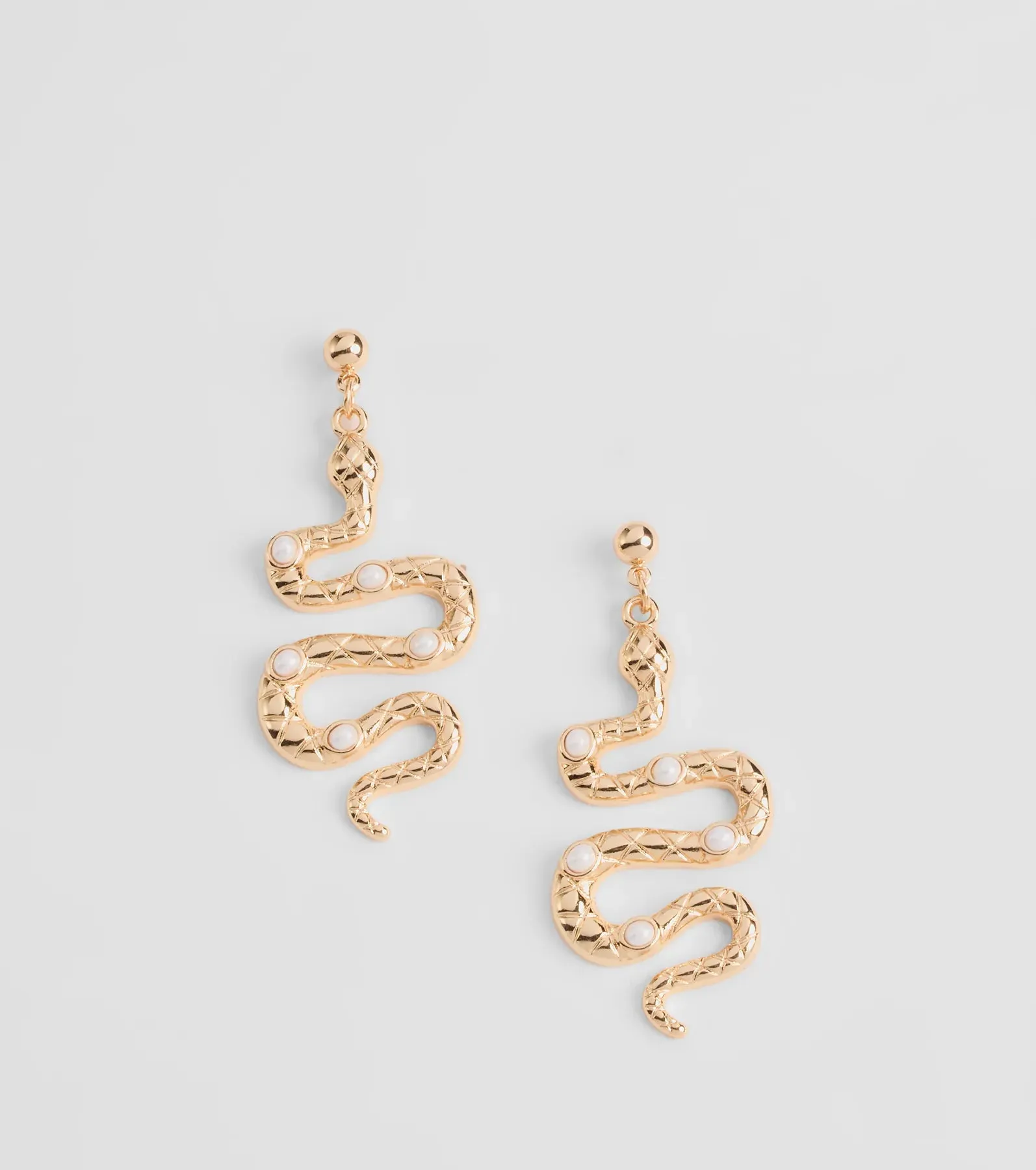 Serious Sass Faux Pearl Snake Earrings sold by Windsor