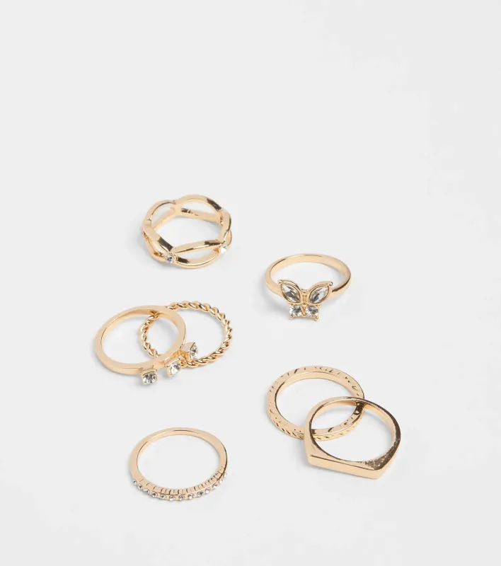 Charmingly Bold Butterlfy Seven-Pack Ring Set sold by Windsor