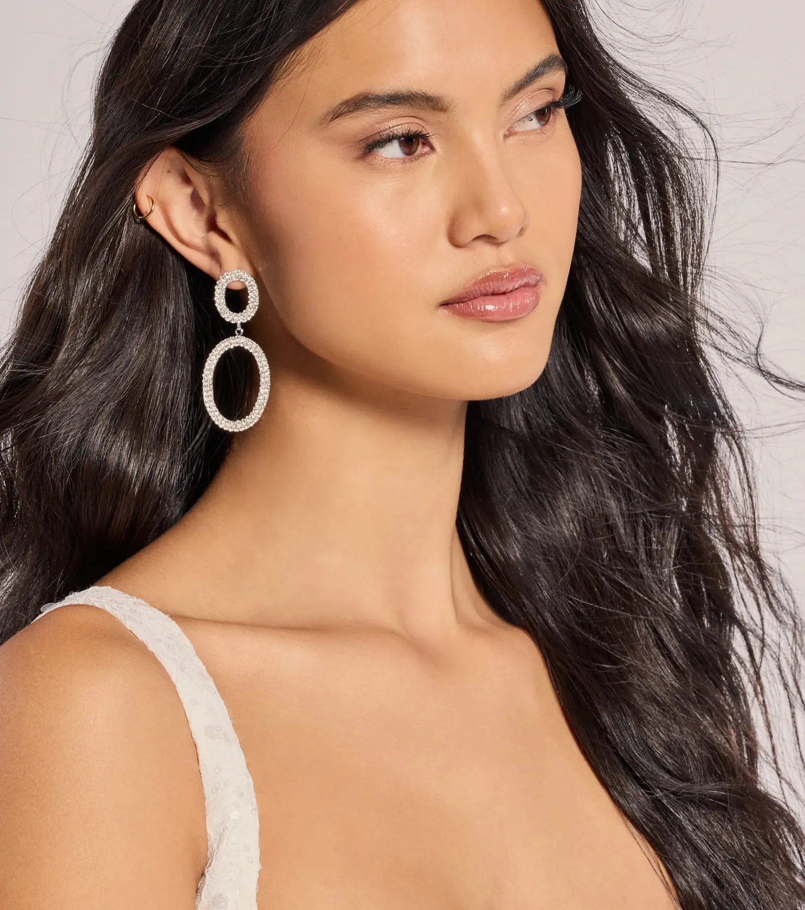 Trendy Sparkle Rhinestone Drop Earrings sold by Windsor product image thumbnail 2