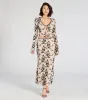 Flirt Alert Flocked Floral Mesh Tie-Front Top sold by Windsor