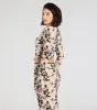 Flirt Alert Flocked Floral Mesh Tie-Front Top sold by Windsor