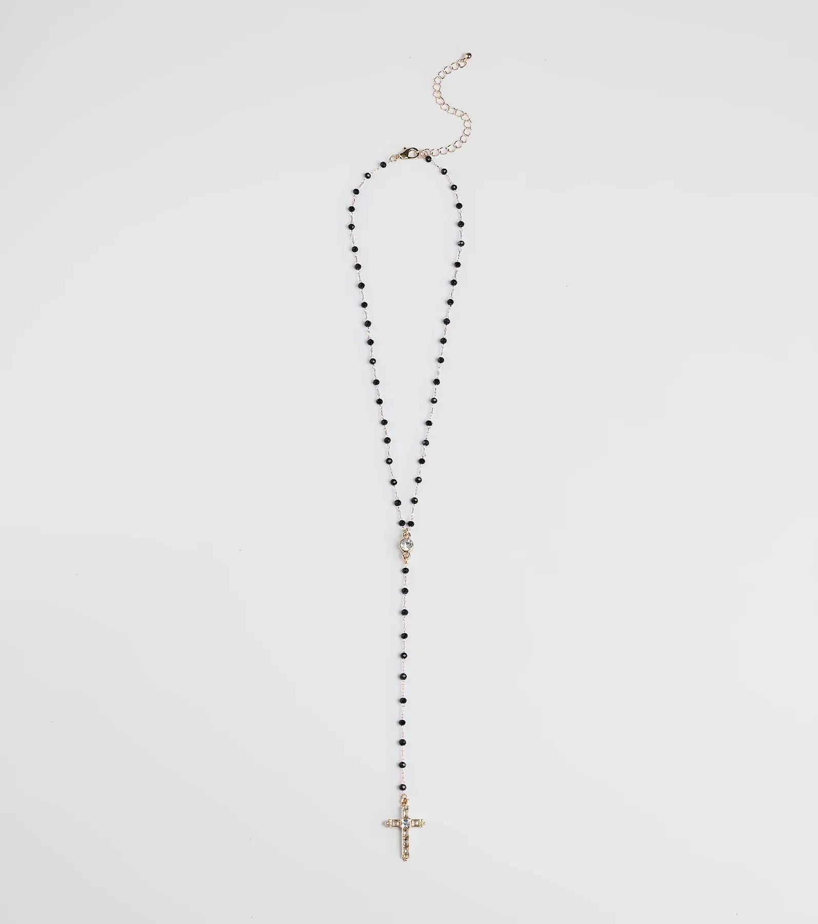 Beaded Beauty Rhinestone Cross Necklace sold by Windsor