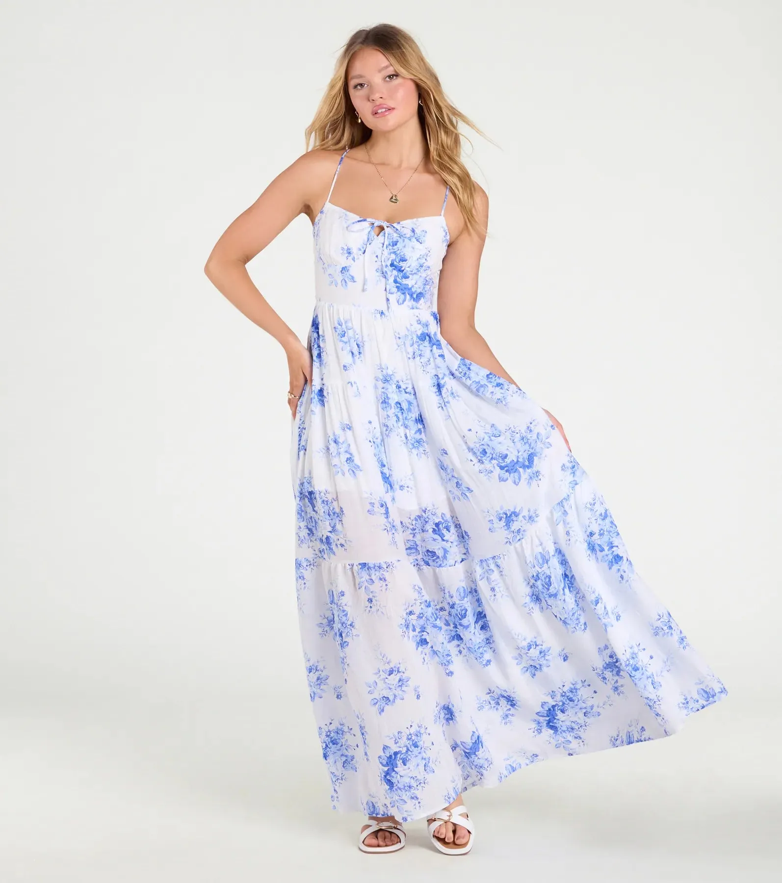 Sunshine Dream Open Tie Back Floral Maxi Dress sold by Windsor