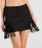 Fringe Attitude Faux Suede Mini Skirt sold by Windsor