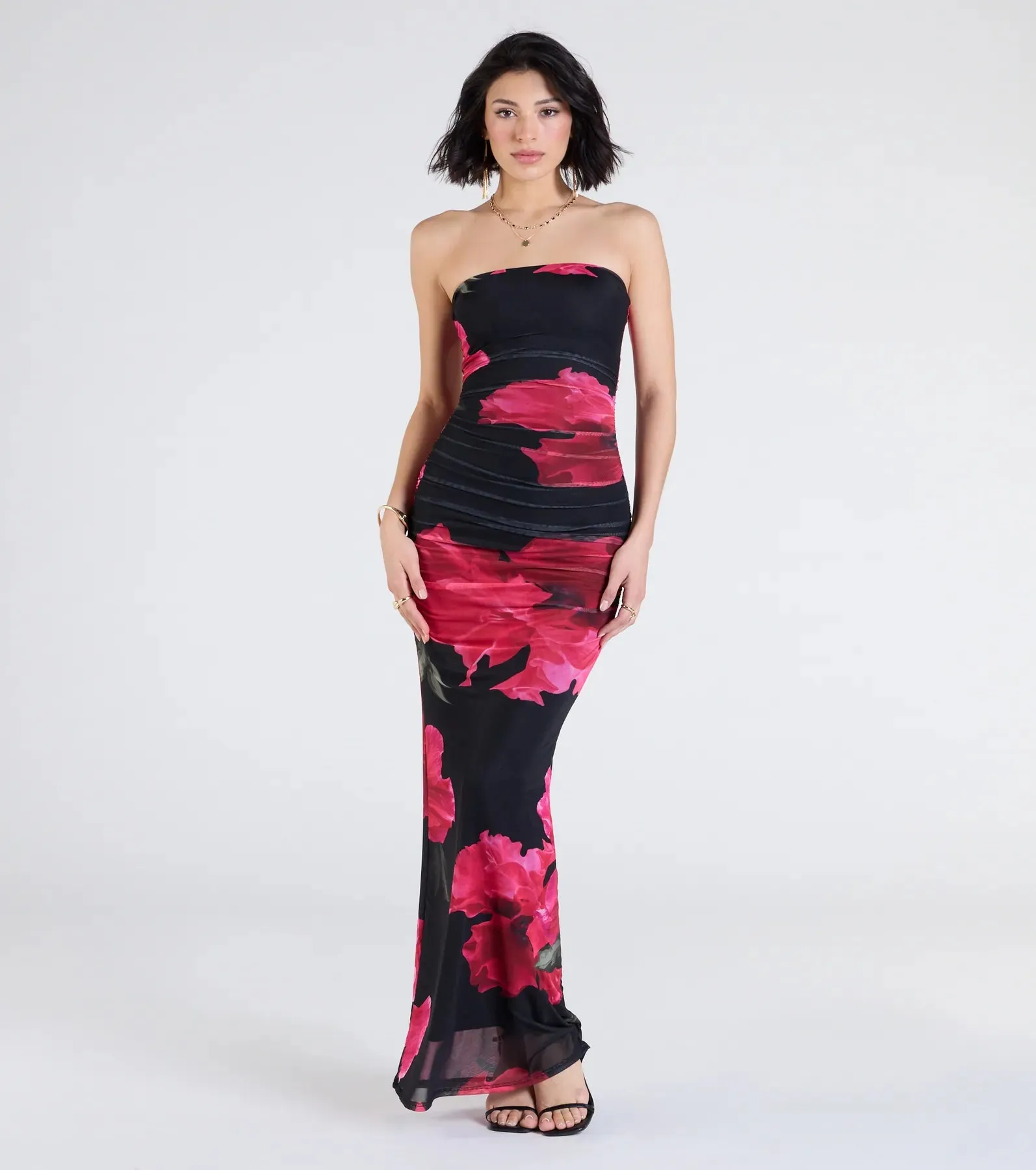 Perfect Petals Strapless Floral Maxi Dress sold by Windsor