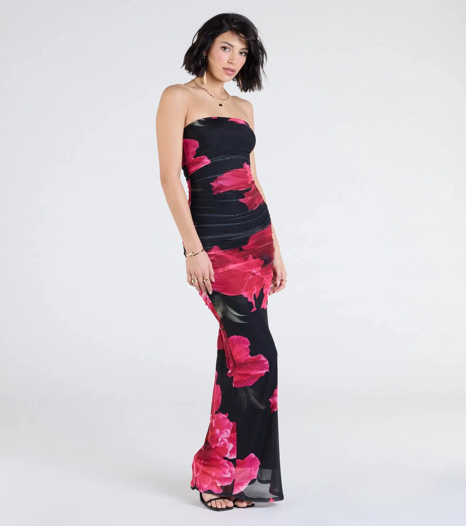 Perfect Petals Strapless Floral Maxi Dress sold by Windsor product image thumbnail 5