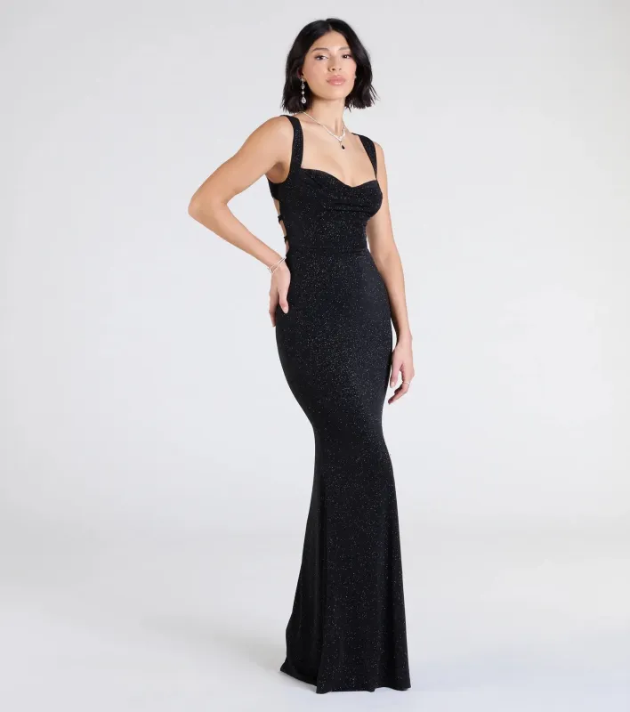 Shelia Lace-Up Mermaid Glitter Formal Dress sold by Windsor