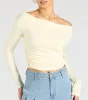All The Love One-Shoulder Tie Back Crop Top sold by Windsor