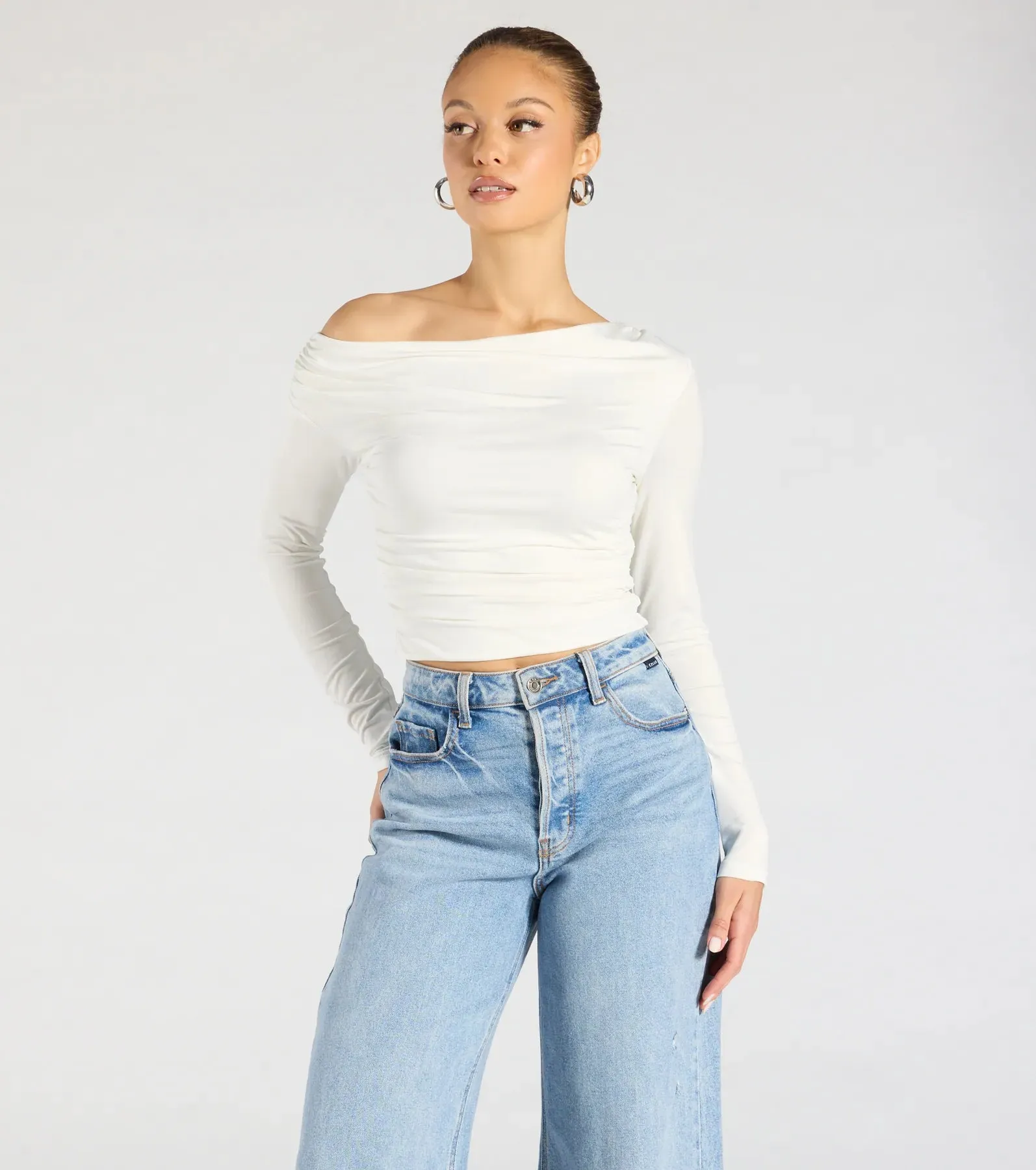All The Love One-Shoulder Tie Back Crop Top sold by Windsor product image thumbnail 5