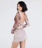 Trending Adoration Plunge Neck Print Crop Top sold by Windsor