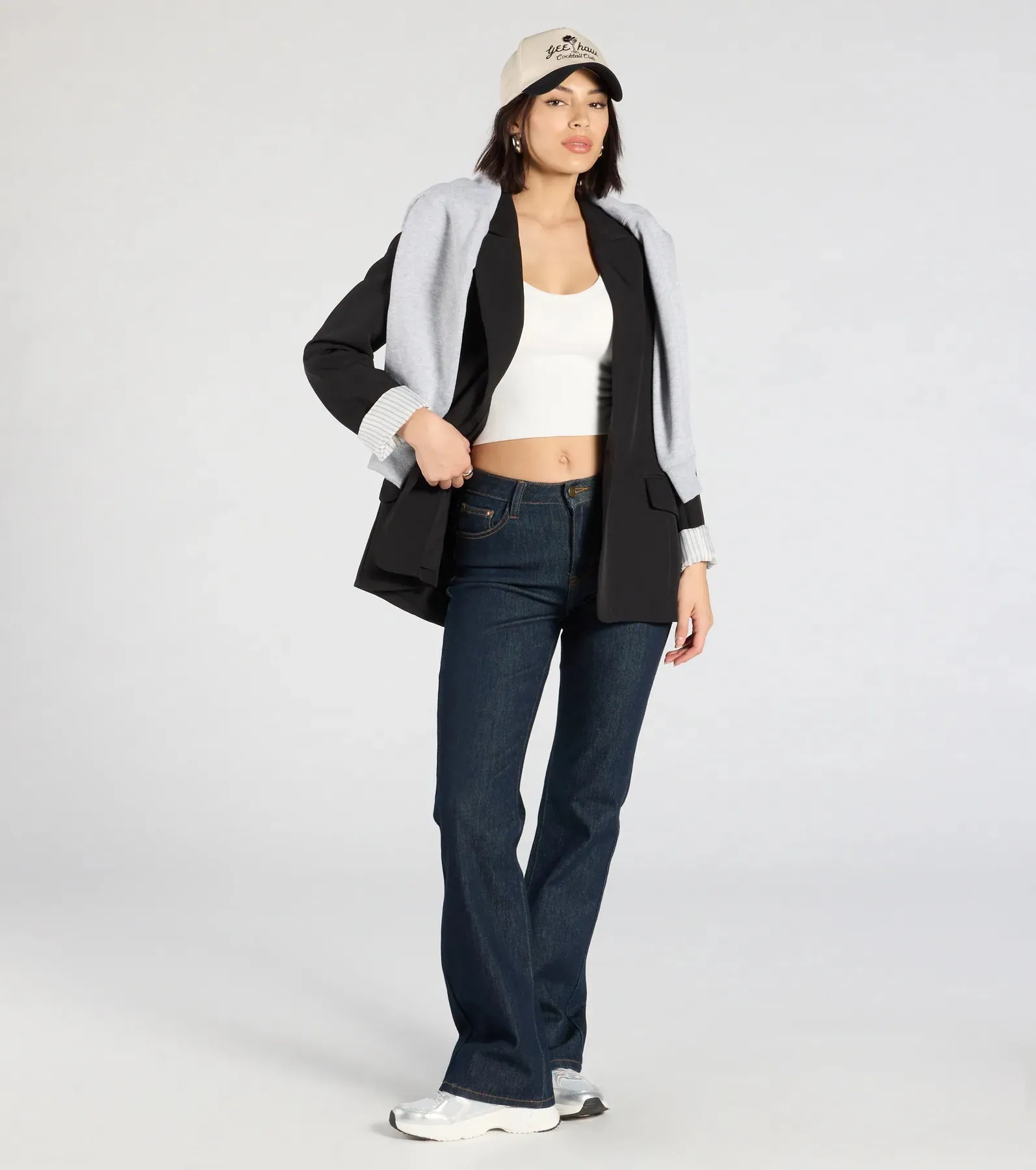 Official Business Striped Cuff Woven Blazer sold by Windsor