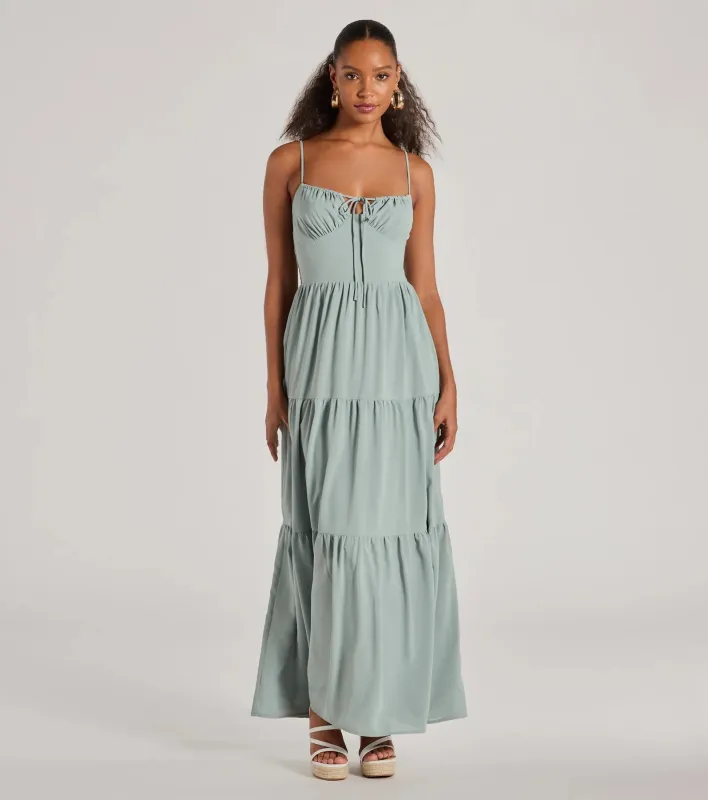 Casually Chic Sleeveless Ruffled Maxi Dress sold by Windsor