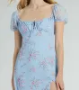 Forever Beauty Puff Sleeve Floral Chiffon Midi Dress sold by Windsor