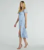 Forever Beauty Puff Sleeve Floral Chiffon Midi Dress sold by Windsor