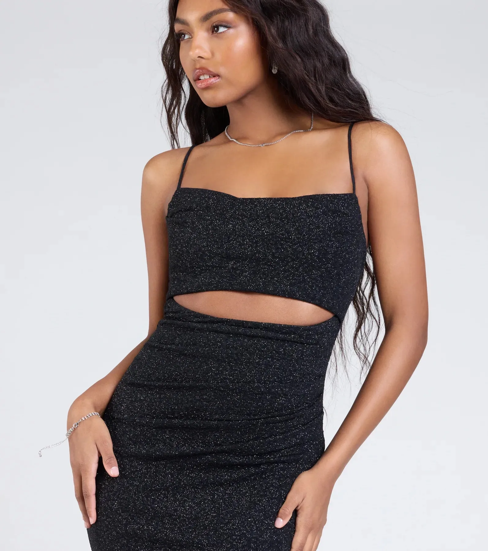 Harlow Cutout Slit Glitter Formal Dress sold by Windsor product image thumbnail 4