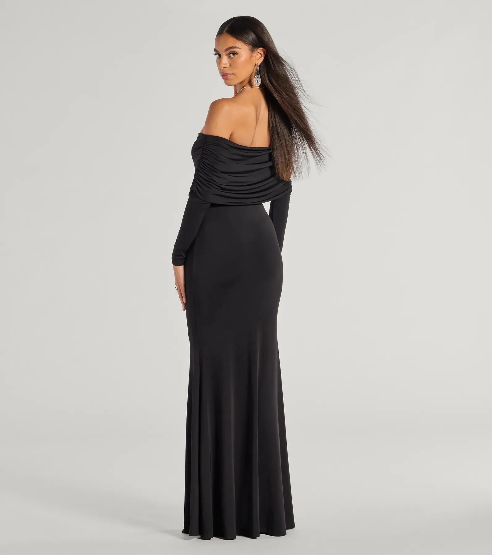 Carmen Off-The-Shoulder Long Sleeve Column Dress sold by Windsor product image thumbnail 2