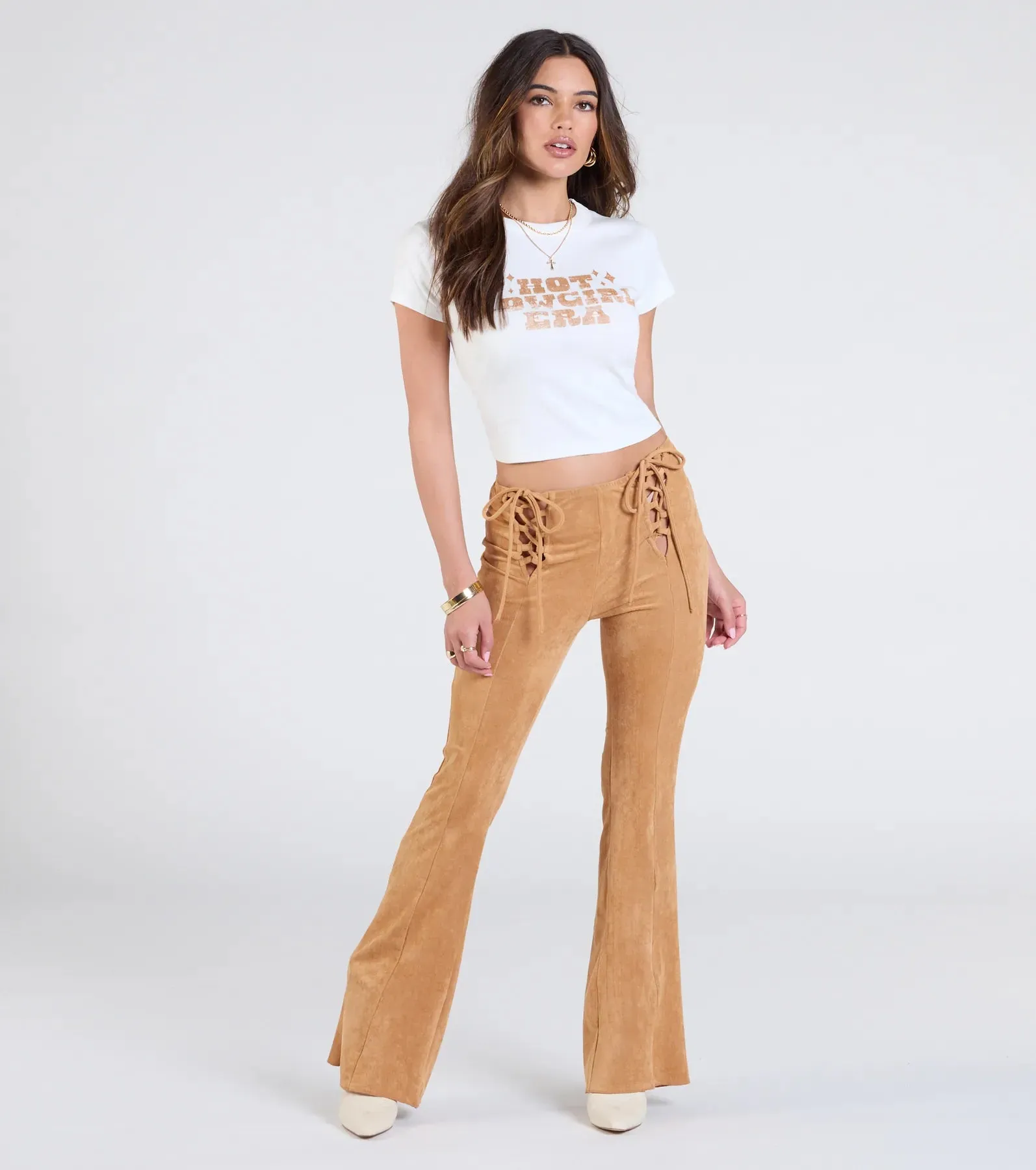 A Dose Of Attitude Lace-Up Flare Pants sold by Windsor