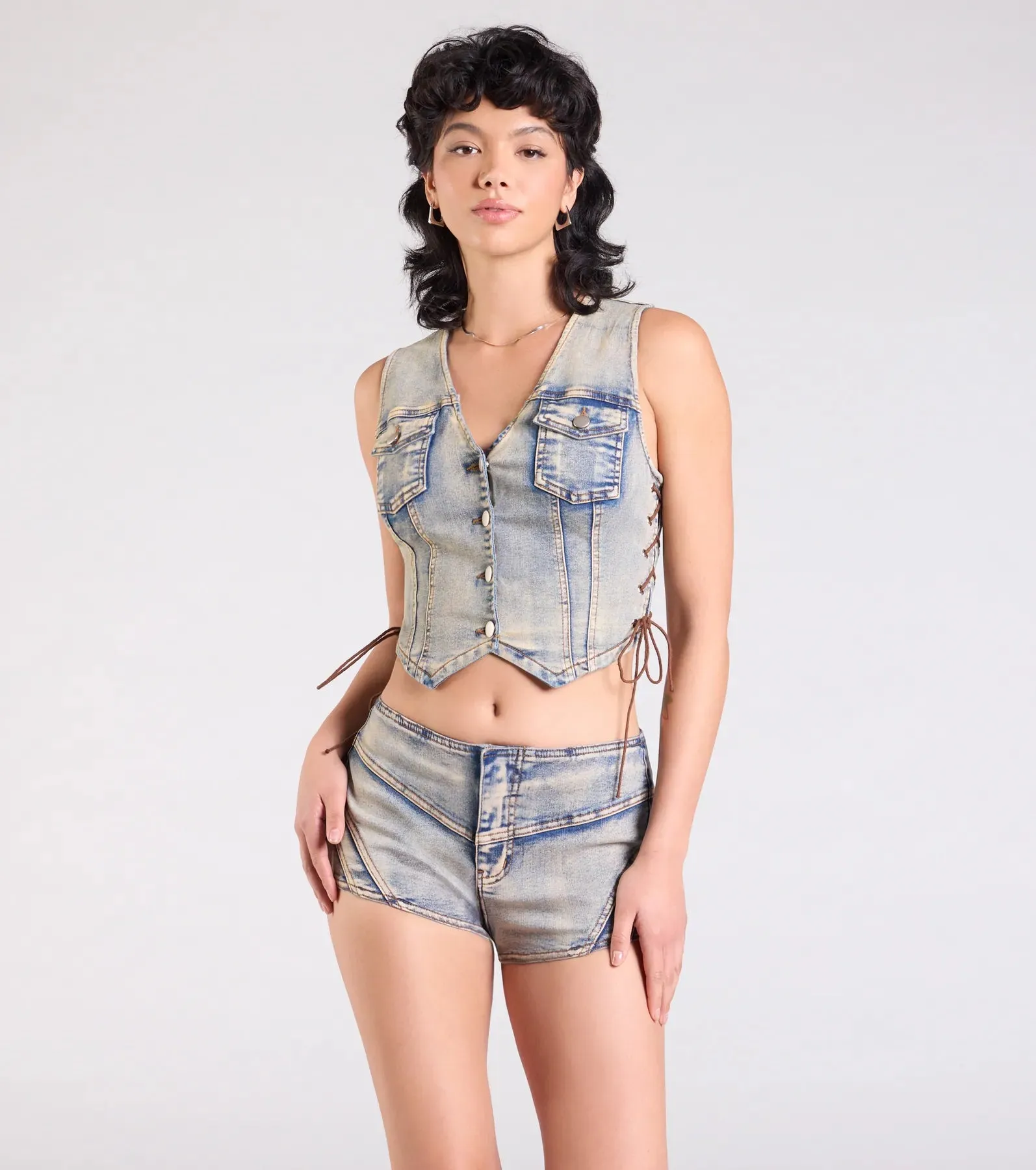Stand Out Mid-Rise Denim Hot Shorts sold by Windsor