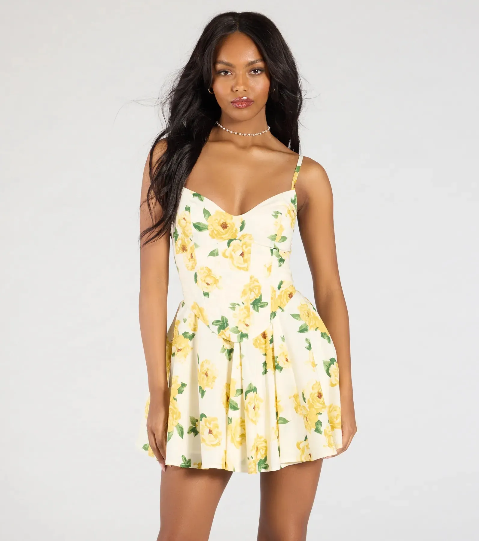 Kissed By Blooms Corset Skater Floral Dress sold by Windsor