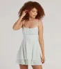 Simply Sunny Eyelet Knit Mini Skater Dress sold by Windsor
