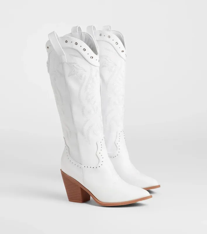Edgy Western Vibe Studded Cowboy Boots sold by Windsor