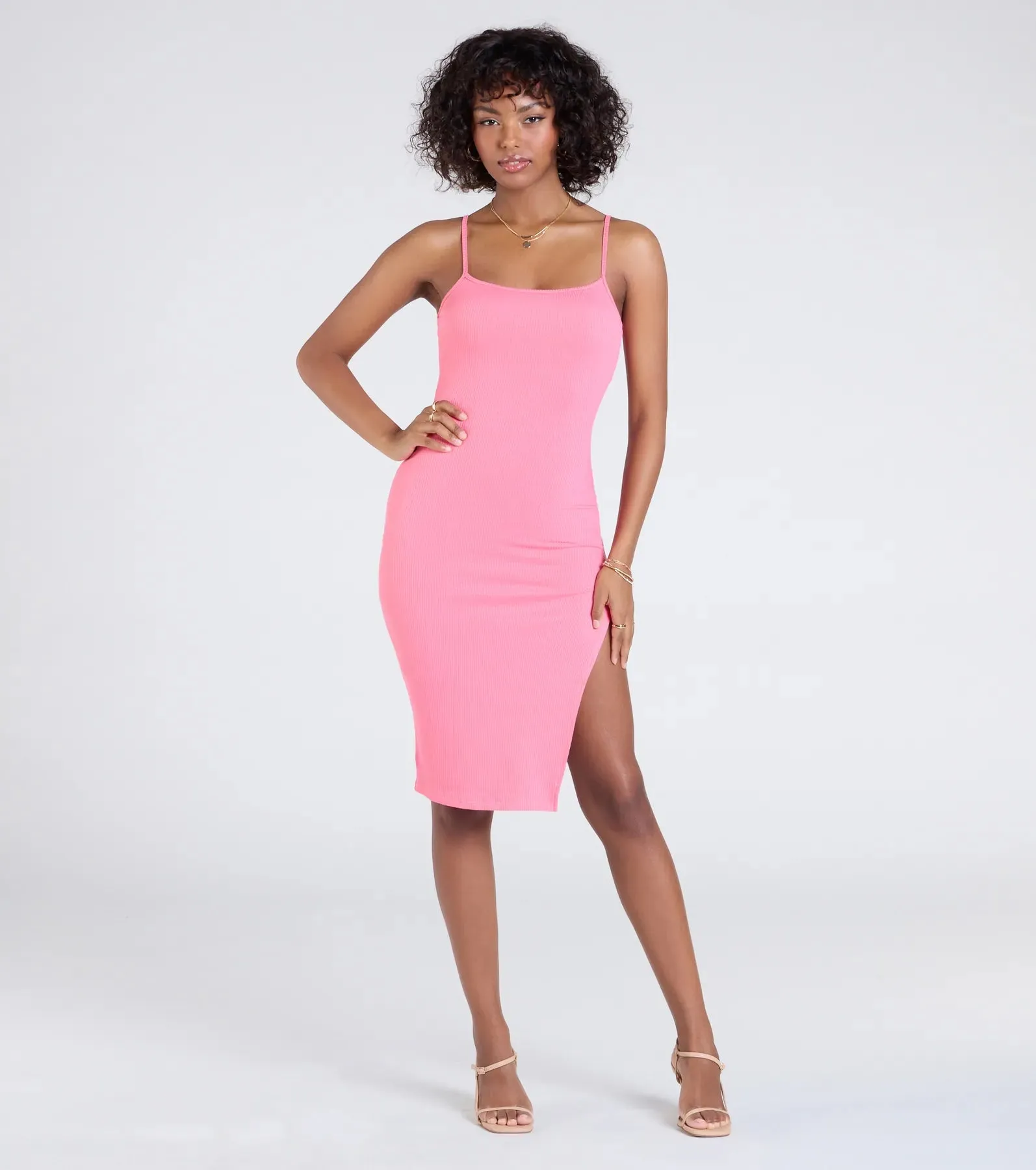 Stylish Staple Ribbed Knit Bodycon Midi Dress sold by Windsor