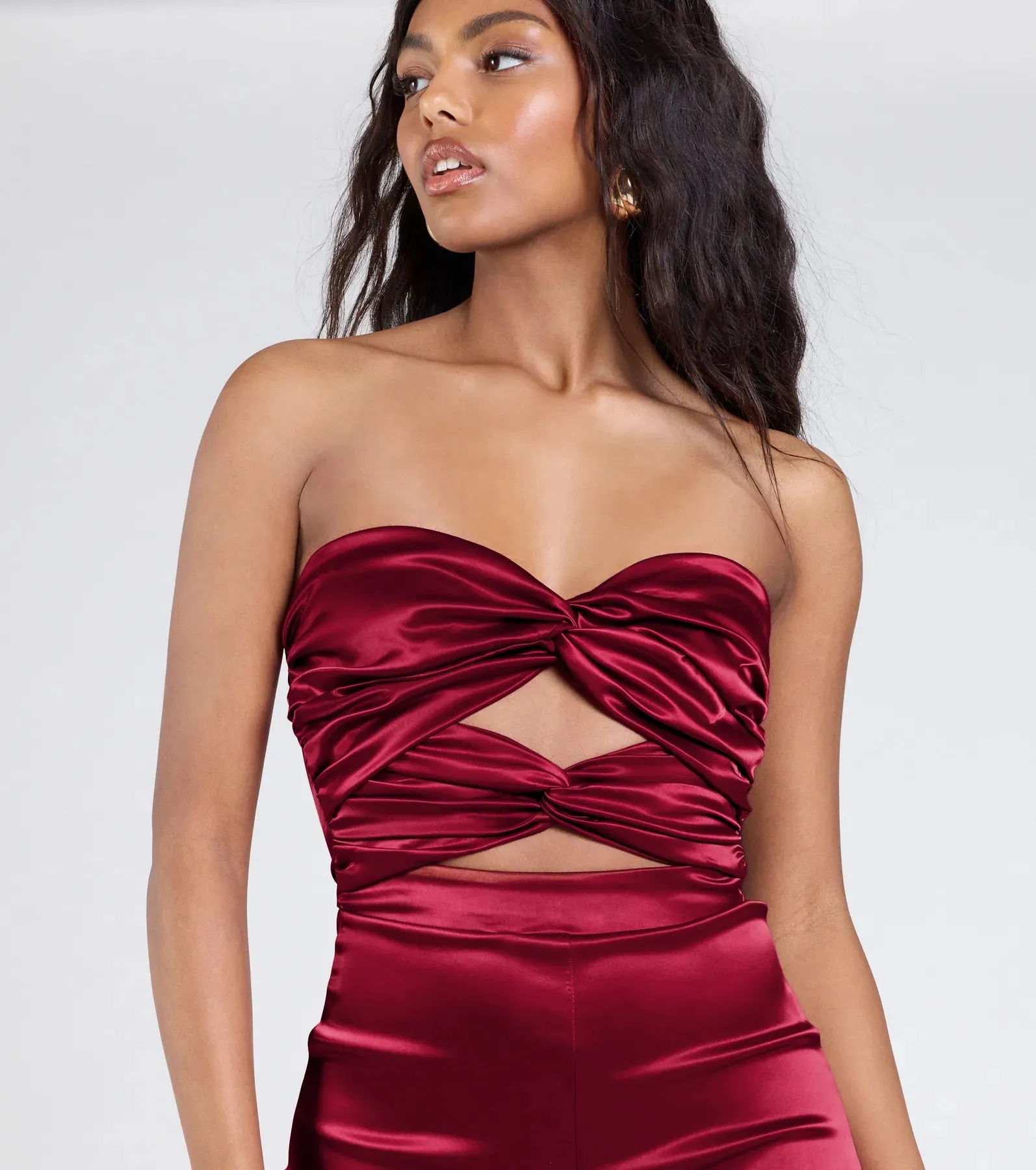 Looking Luxe Cutout Satin Wide-Leg Jumpsuit sold by Windsor product image thumbnail 3