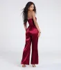 Looking Luxe Cutout Satin Wide-Leg Jumpsuit sold by Windsor