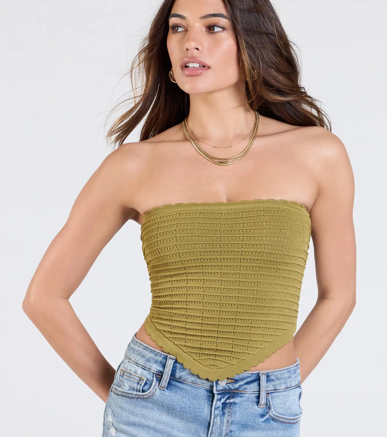 Total Fave Strapless Knit Crop Top sold by Windsor product image thumbnail 4