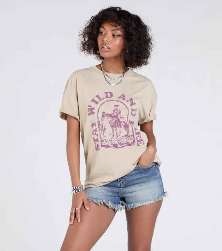 Stay Wild Oversized Graphic Tee sold by Windsor
