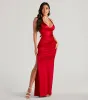 Jamie Lace-Up Satin Formal Column Dress sold by Windsor